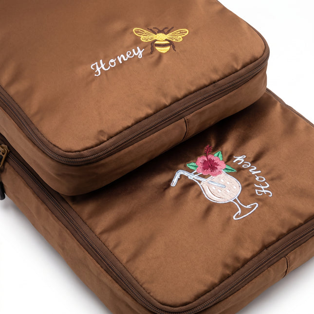 Medium Compression Packing Cube - Caramel | Complimentary Personalisation