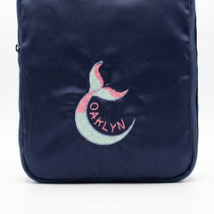 Caveri personalised packing cube in Ink Blue with embroidered mermaid tail icon