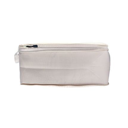 Caveri large compression packing cube in cream with zip closure and side handle, front view