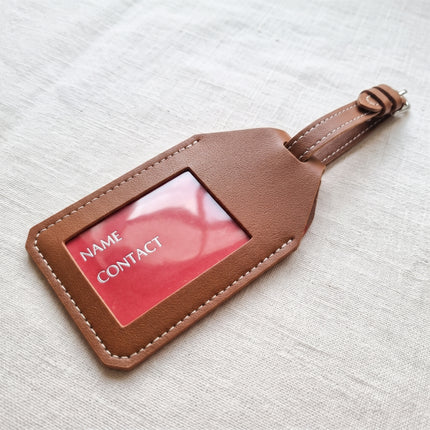 Caveri luggage tag in Brown with ID card insert