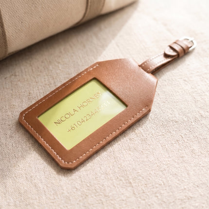 Caveri luggage tag with personalised ID card in lime green