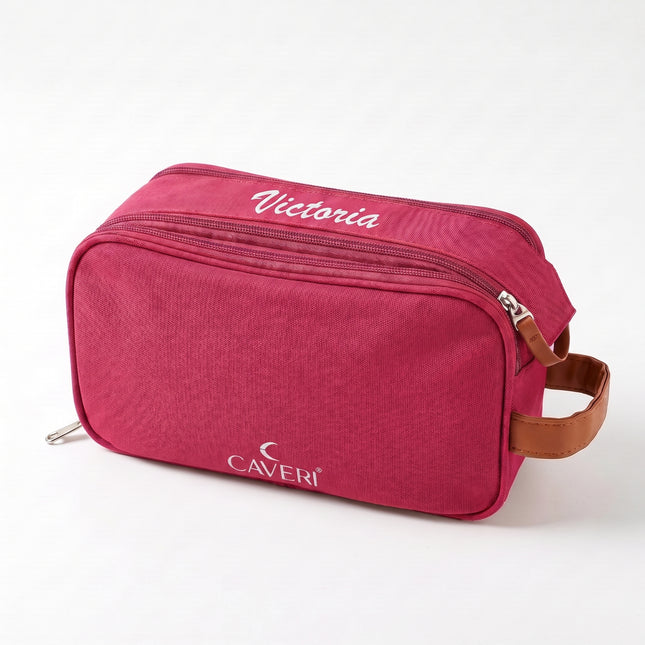 Fuchsia Toiletry Cosmetic Bag - FREE PERSONALISATION