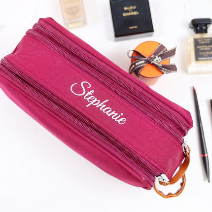 Fuchsia Toiletry Cosmetic Bag - FREE PERSONALISATION