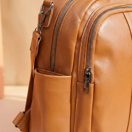 Vegan Leather Travel Backpack - Compact Lightweight Backpack for Travel - Zea
