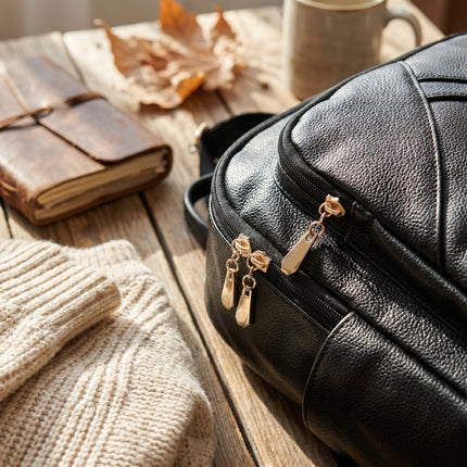 Lightweight Compact Travel Backpack - Vegan Leather Daypack Ariel