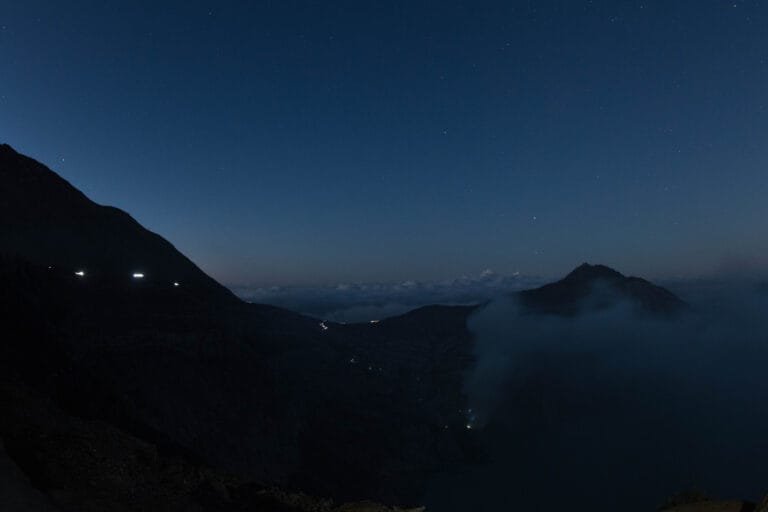 Waiting for sunrise at Kawah Lijen