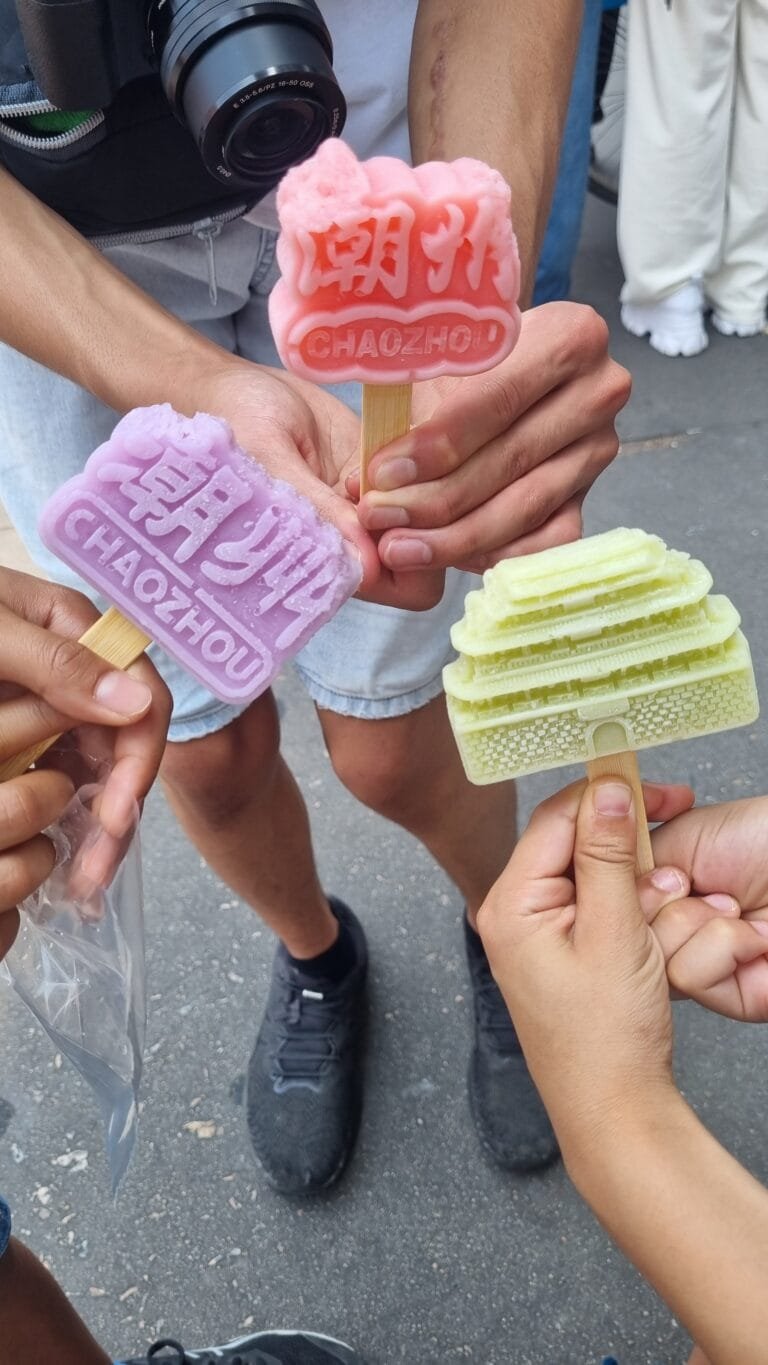 Chaozhou temple shaped ice cream traditional tourist treat Kaiyuan Temple design cultural souvenir dessert